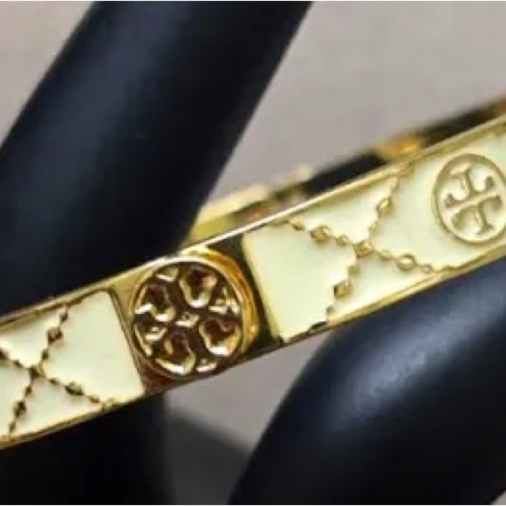 Authentic New with tag & pouch Tory Burch hinged bracelet